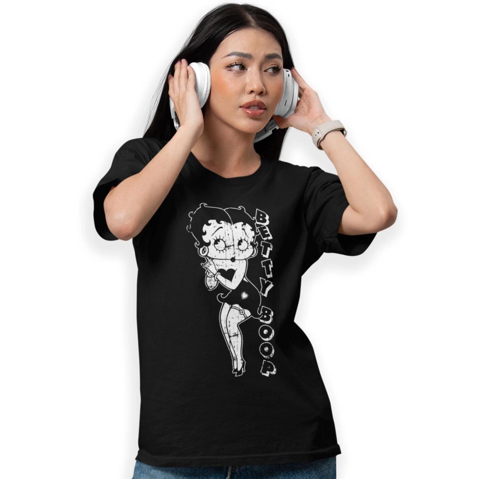 Betty Boop Classic Cartoon Girl Hand Printed T-Shirt Gift Size S-5XL 2XL