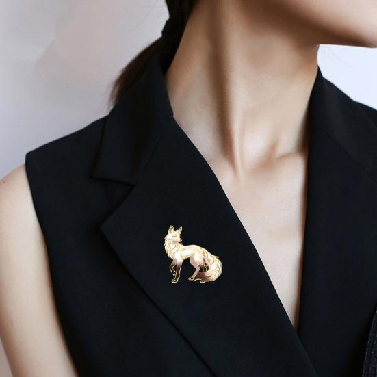 Broche Pin Tegneserie Ræv Design Zinklegering Pin UV-print Passer til Jakker Frakker Trøjer Mærke Alsidige Praktiske Tilbehør