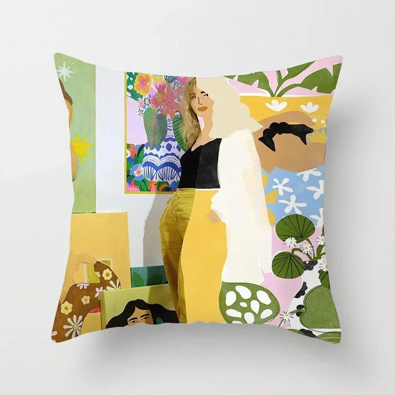 Office Sofa Cushion Cover Matisse Style Camera Record Player Printed Pillow Cover Luxury Home Decor Cushion Cover