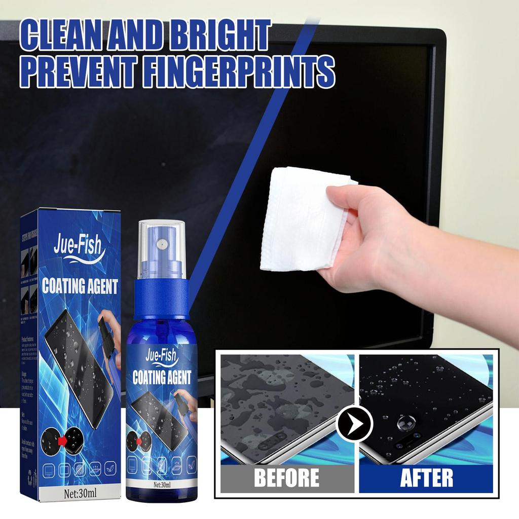 Jue-Fish Screen Coating Agent, Mobile Phone Screen Cleaning Liquid Anti-fingerprint Cleaner Glass Hydrophobic Oleophobic Coating Liquid
