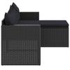 Garden Lounge Set Black Poly Rattan