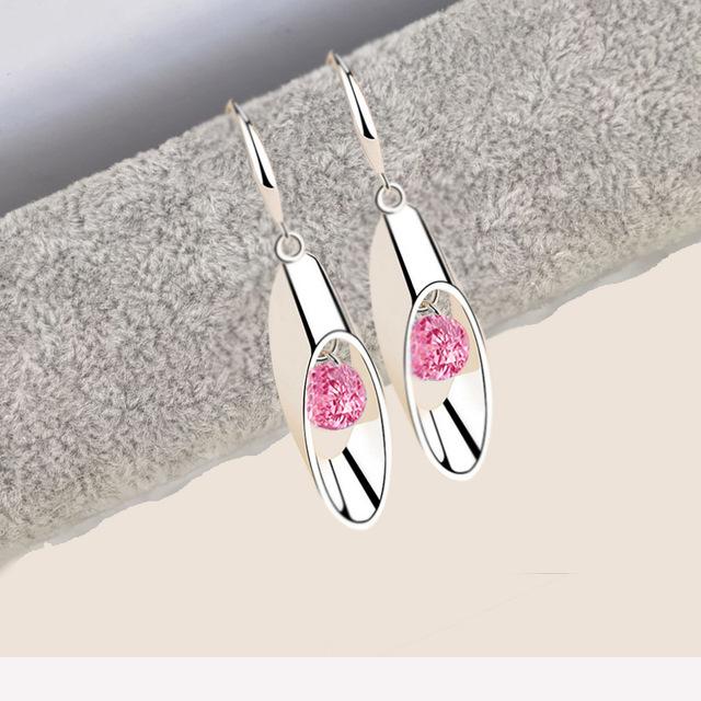 

Элегантные серьги-подвески в корейском стиле с подвесным кристаллом для женщин, простые универсальные серьги, ювелирные изделия, подарки белый