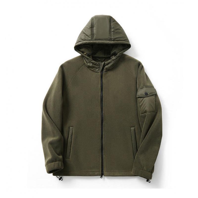 

Heavyweight Fleece Hooded Jacket: Warm, High-Elasticity, Unisex Outdoor Cold Protection, Trendy for Autumn/Winter. XL (recommended 70-80 kg)