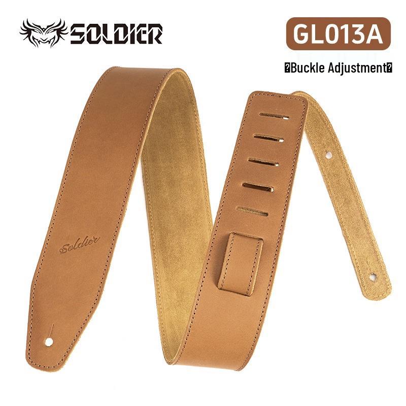 

Soldier Cowhide Leather Universal Guitar Strap for Electric & Acoustic Guitars
