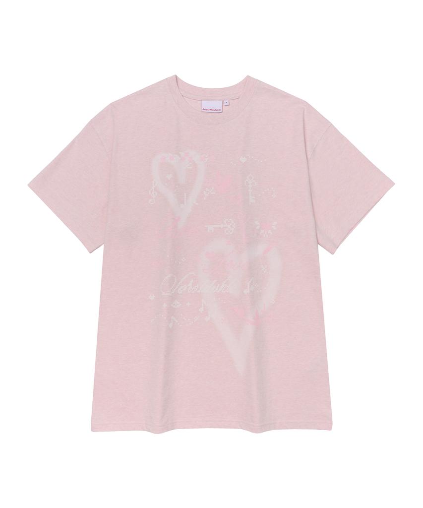 AMES-WORLDWIDE Heart Pixel Art Tee Pink