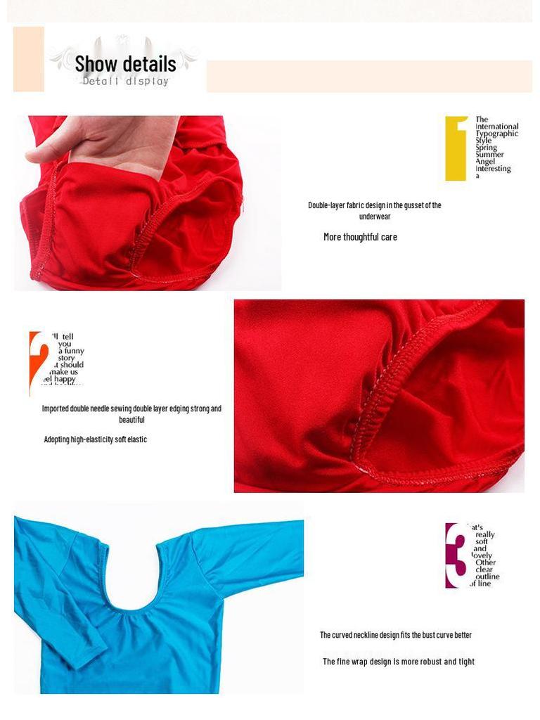 Children's Shiny Long Sleeve Gymnastics Leotard - Boys & Girls Performance Spandex One-Piece for Dance & Aerobics
