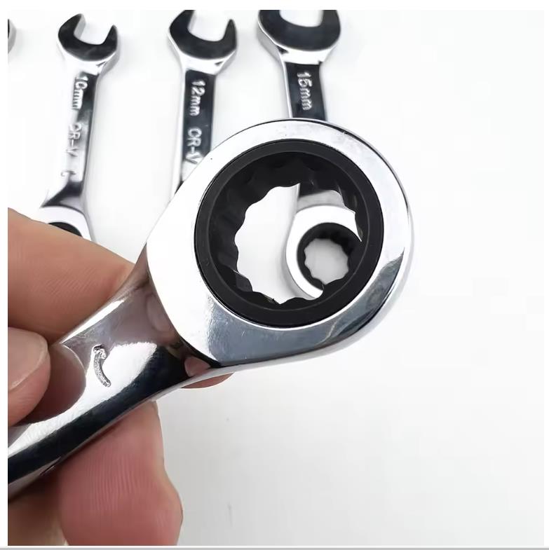 Short Handle Adjustable Head Ratchet Wrench, Mini Fast Ratchet Spanner for Auto Repair, Labor-Saving Dual-Purpose Portable Tool