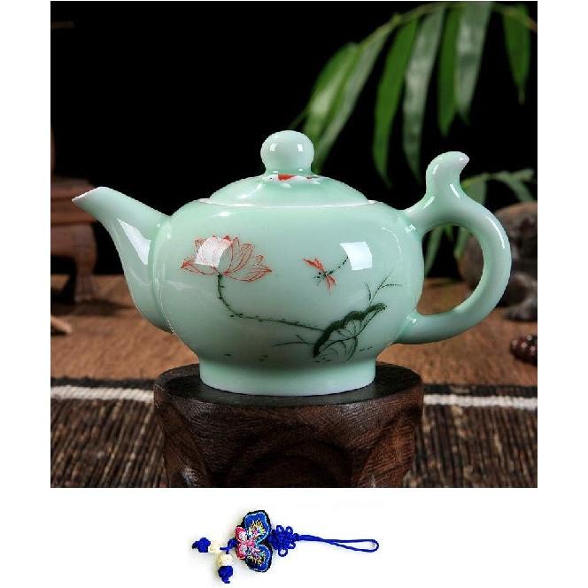 

Celadon Handcrafted Hand Painted Tea Pot (Lotus)