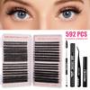 Diy Single Cluster Of Hair 640 Clusters Large Capacity Family Photo Eyelash Book D Song Single Cluster Mixed False Eyelashes