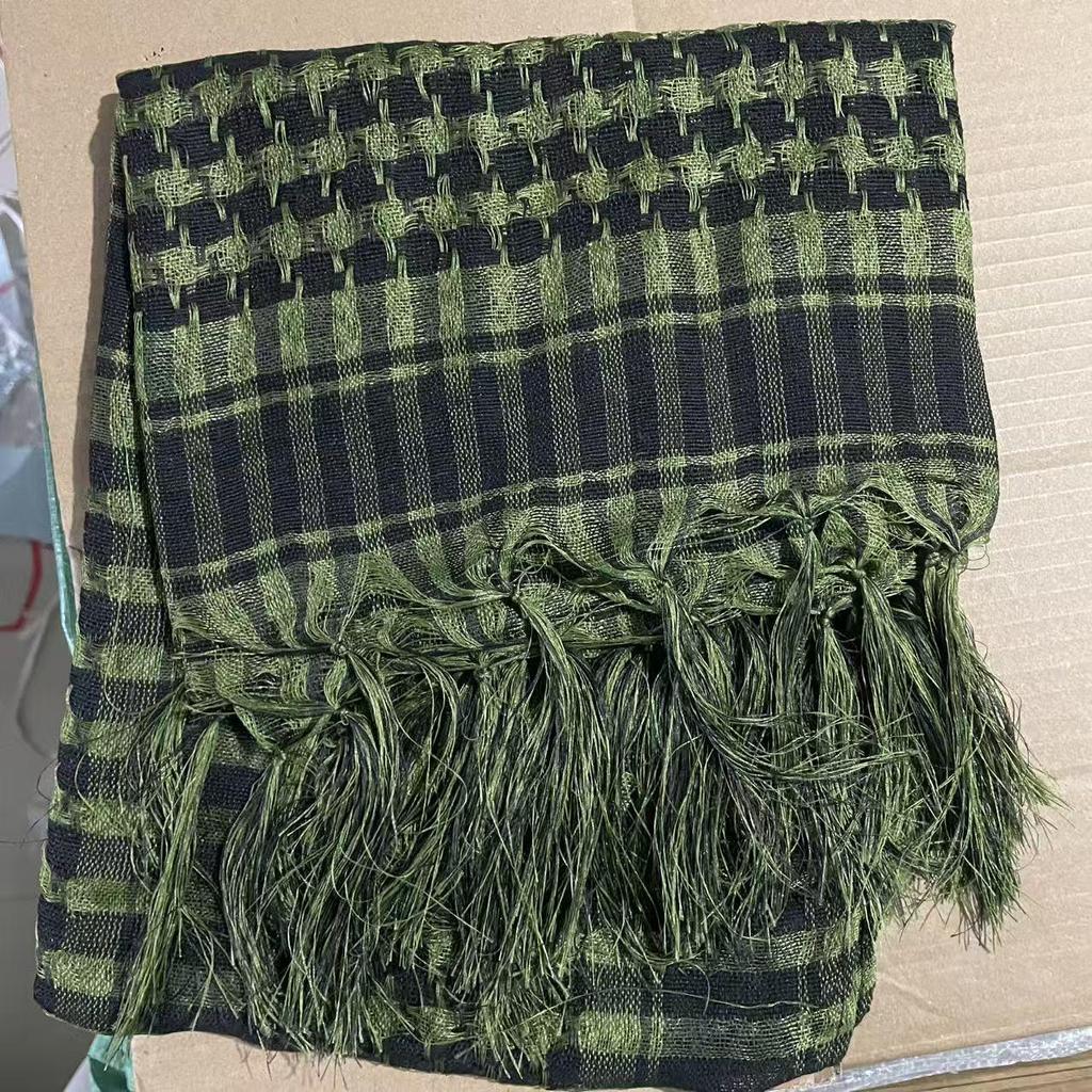 Deșert Tactical Negru & Alb Pepit Pepit Eșarfă Arabă cu Ciucuri