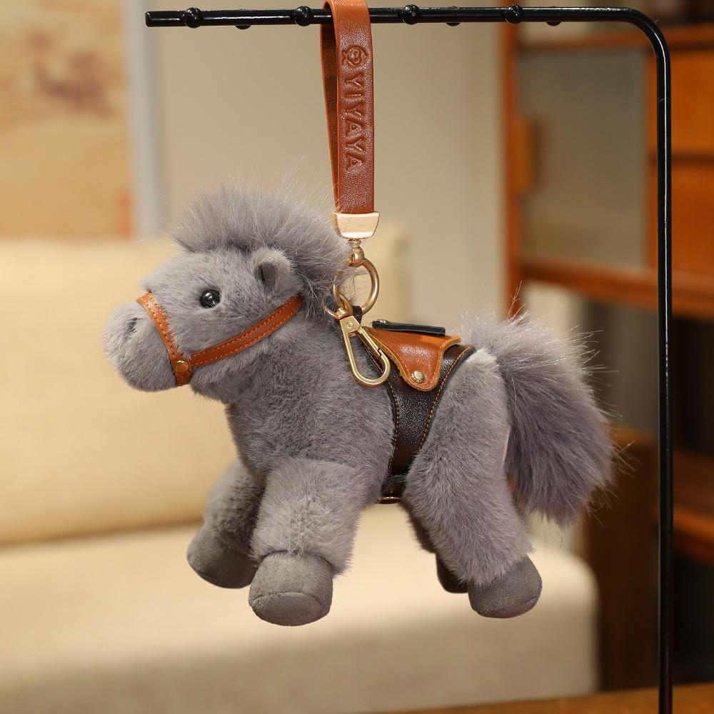 Cartoon Pony Plüschtier Anhänger Schlüsselanhänger Simulation Pferd Spielzeug Schlüsselanhänger Kinderspielzeug