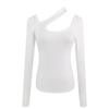 Autumn New Sexy Slimming Student Top Design Sense Halter Long-sleeved T-shirt Base Female Fashion