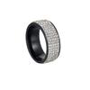 8mm Vintage Retro Stil Stahlring für Damen 5 Reihen Klarer Kristall Schmuck Mode Edelstahl Verlobungs Hochzeitsringe