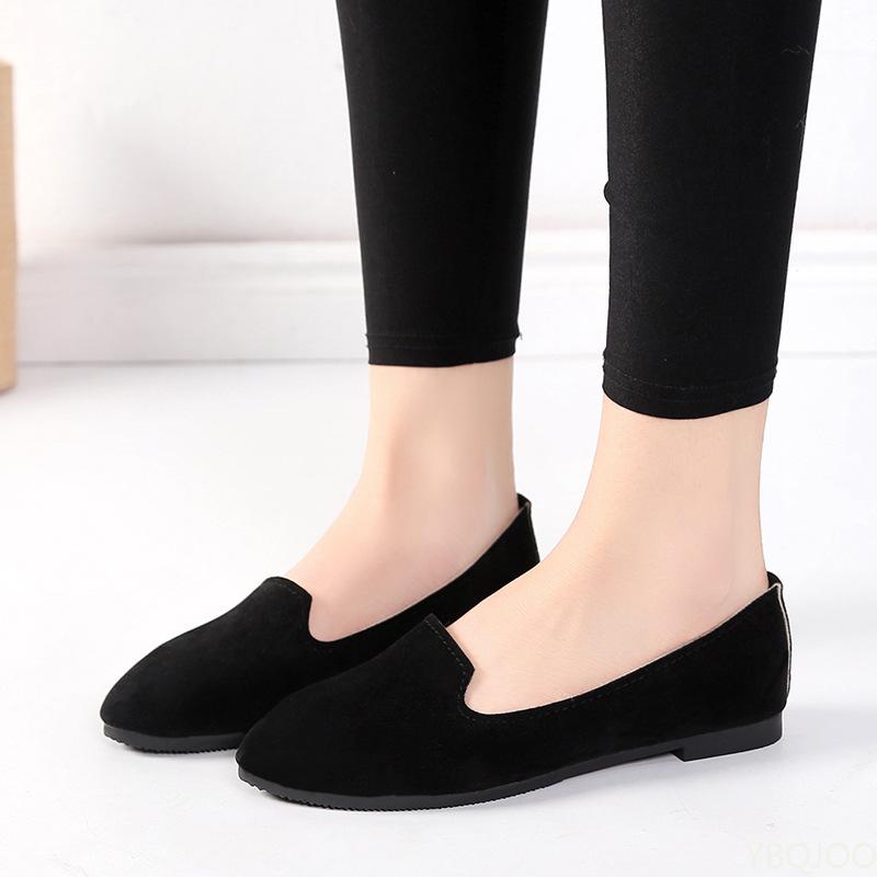 Women Ladies Slip On Flat Shoes Comfortable Casual Shoes Solid Fashion Loafers Female Pointed Toe Plain Flat Shoes Ballet Flats
