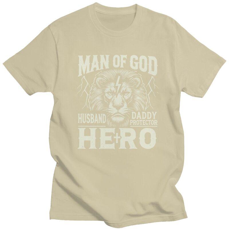 Anpassad Mode Guds Man Make Pappa Beskyddare Hjälte T-shirt Herr Kortärmade T-shirts Streetwear T-shirts Smal Passform T-shirts