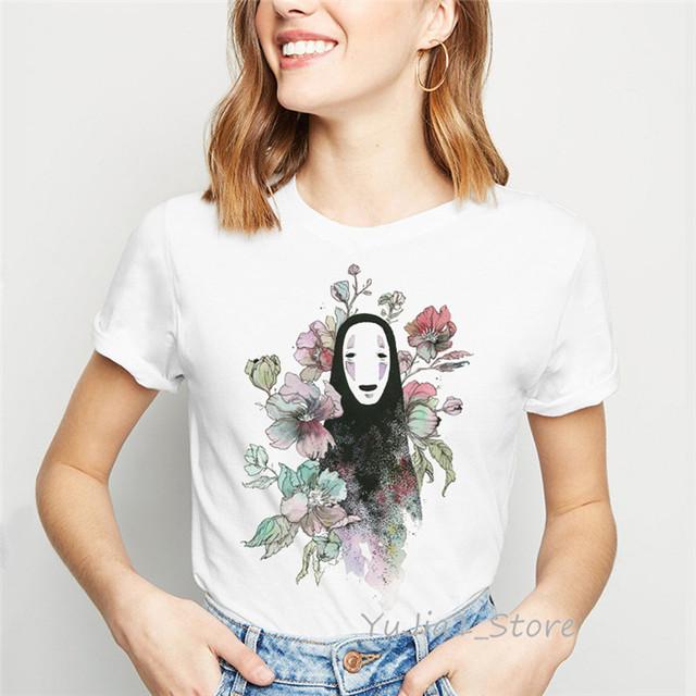 

Totoro Spirit Away Футболка Жінки Miyazaki Hayao Одяг Harajuku Сорочка Смішні футболки Femme M