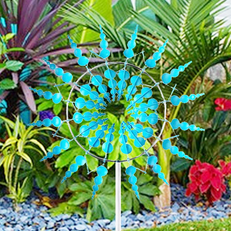 Metal Iron Windmill Spinner Gardening Wind Power Rotating Catchers For Patio Garden Lawn Outdoor Courtyard Decoration