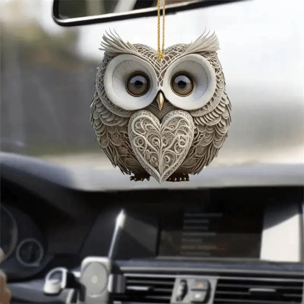 2pcs Charming Owl Shaped 2D Embossed Charms: Versatile Charms for Backpacks, Holiday Keychains,Christmas Tree Decorations