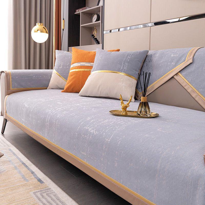 

Скандинавский чехол для дивана из синели для гостиной, однотонная подушка для дивана, L-образный чехол для дивана, нескользящий подлокотник для дивана, коврик для спинки 70x70cm 1pcs