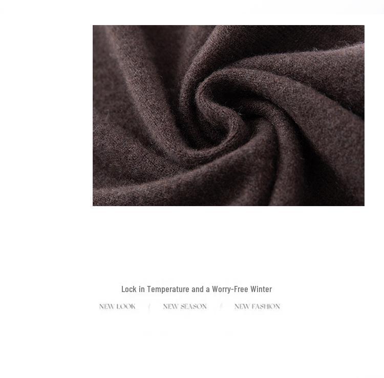 Autumn/Winter Women's Pure Cashmere Color Block Loose Knit Scarf