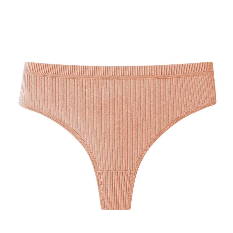 Women's Sexy Low-Rise Cotton Striped Thong Panties