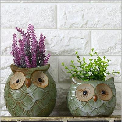 Ceramic Succulent Pot, Owl Planter Ceramic Flower Vase Jarrones Decorativos Owl Plant Pot Tabletop Decoration Vase Plants Not Included