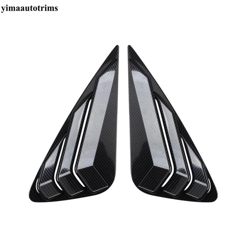 2 Pcs Black Carbon Window Shutter Louvers Scoop Side Air Vent Cover Trim Exterior Accessories For LEXUS NX 200 300H 2015 - 2018