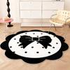 Cream Style Carpets for Living Room Pink Bow Bedroom Decor Plush Carpet Fluffy Soft Ins Girly Rug Home  Flower Shape Thicken Mat