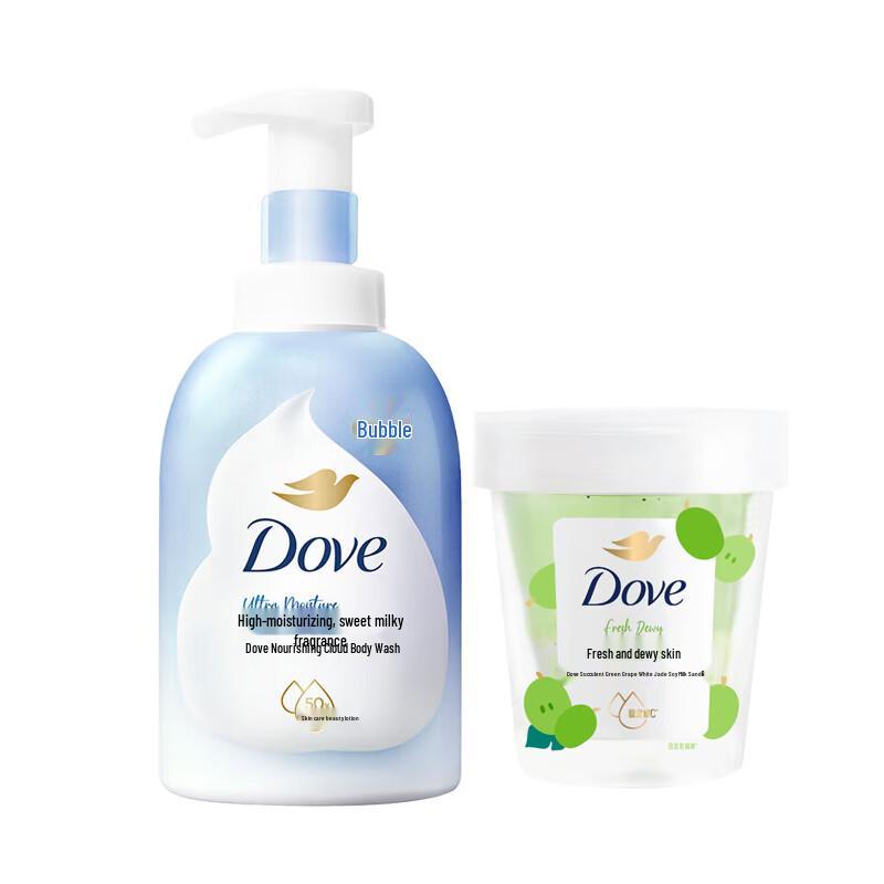 Dove Deeply Nourishing Shower Foam & Body Scrub Set