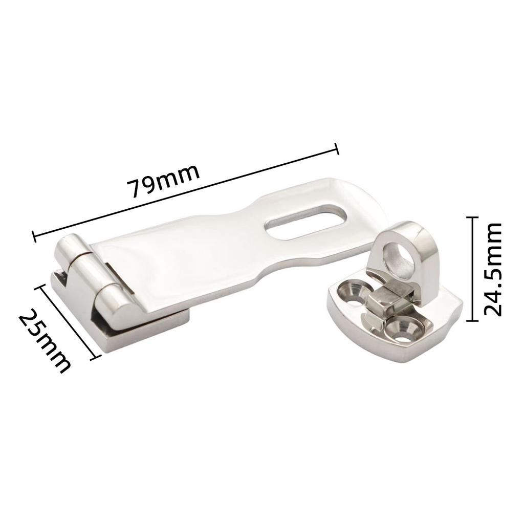 New Stainless Steel 75mm Boat Anti Rattle Latch Flush Door Hatch Folding Bending Hinge Casting For Marine Yacht Hardware