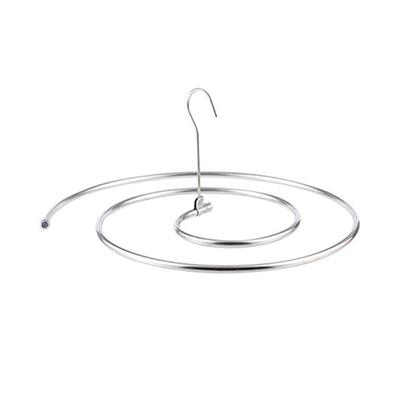 New Stainless Steel Spiral Clothes Rack Space Saving 360° Spiral Spiral Drying Rack Durable Silver Color Spiral Sheet Hanger