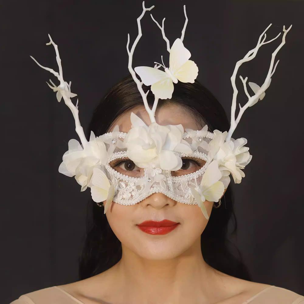 

Masquerade Mask for Women Venetian Masks Christmas Women Flower Half-face Masks Eye mask Cosplay Lace Flower Branch mask