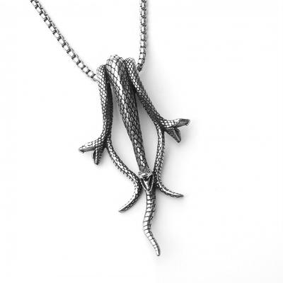 Collana Pendente Serpente in Acciaio Inossidabile Acciaio al Titanio, Collana Rock Retrò