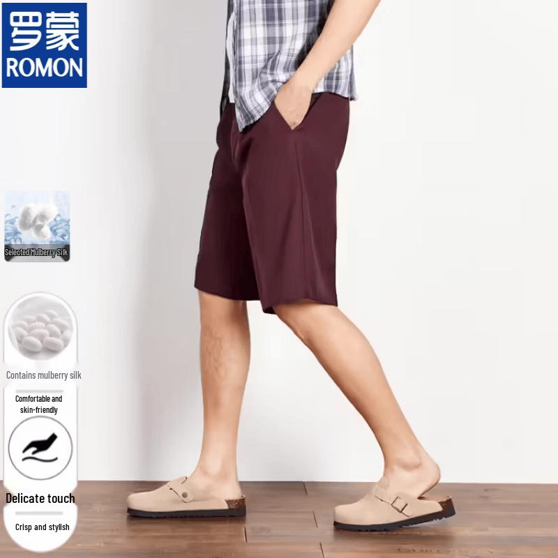 Romon Men s Mulberry Silk Blend Quick-Dry Casual Shorts 31