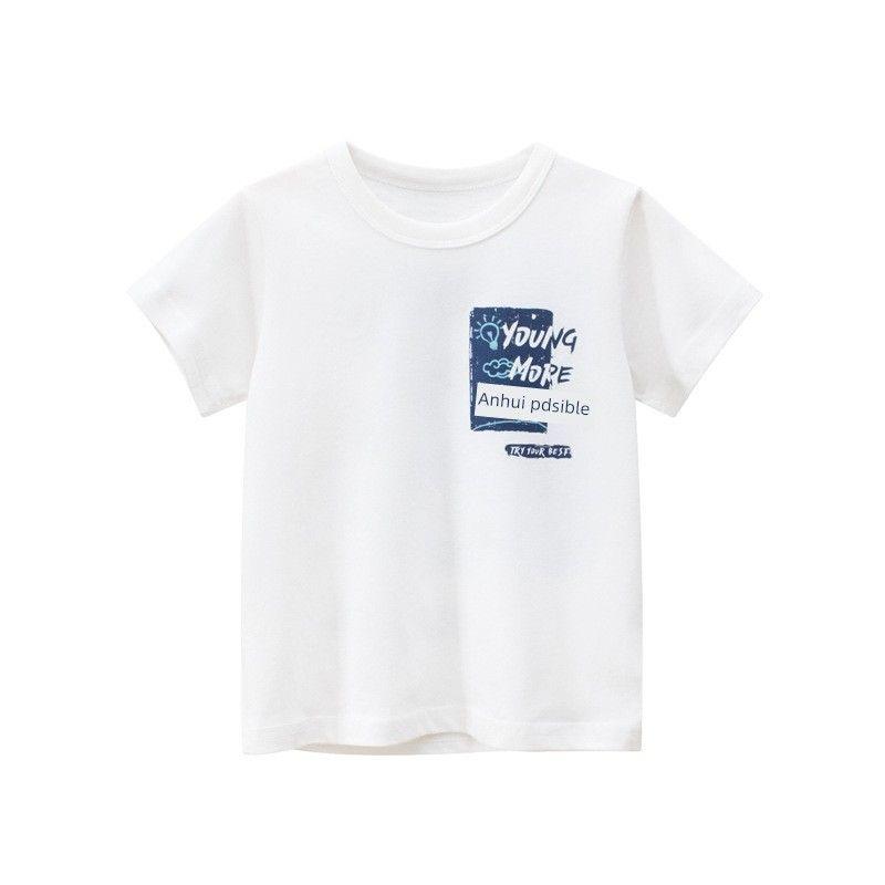 27Kids Korean Style Cotton Clothes Half Sleeve Children s Clothing Beige 90