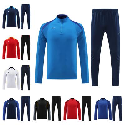 Student Team Half Zipper Long Sleeve Suit Football Training Suit Club Quick Drying Football Jersey Breathable
