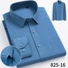 Men's Bamboo Fiber Long Sleeved Wrinkle-Free Comfortable Breathable Fit Striped Solid Shirts Business Casual Blouses Plus Sized