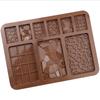 9 Cavity Heart Shape Silicone Chocolate Mold Waffle Mold 3D Grid Shape Fondant Decoration Candy Bar Baking Tools DIY