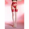 Gourd buckle lace rose flower garter stockings for women, color-blocking aurora over-the-knee one-piece red sexy stockings