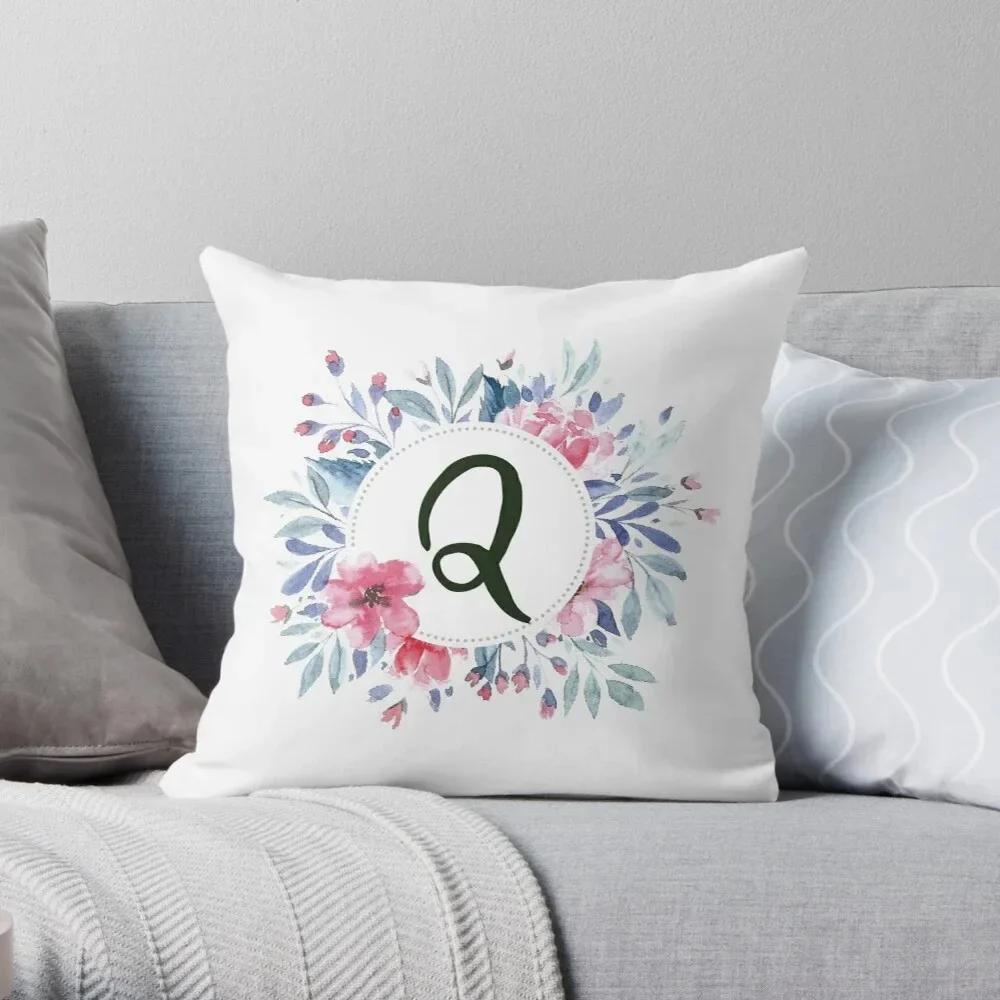 Office Sofa Car Cushion Cover Creative Abstract Letter Flower Print Luxury Home Decoration Pillow Cover