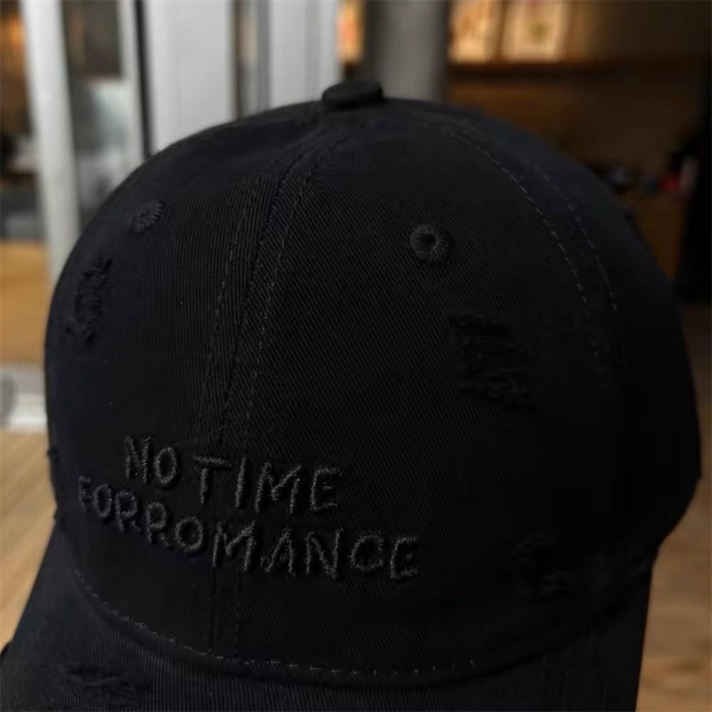Korean Letter Baseball Hat Alphabet Embroidery Holes Peaked Cap Casual Snapback Cap  Men Women