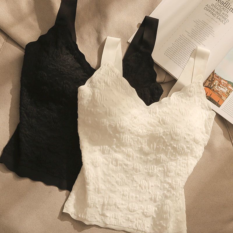 Horká dívka žakárové tílko spodní prádlo krásná záda vesta podprsenka integrovaný vrchní díl bandeau top pro ženy léto