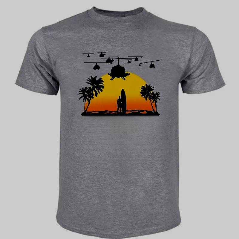 Herbst- und Wintermode Landschaftsbedrucktes Kurzarm-T-Shirt Dicke Reine Baumwolle Rundhals Bequemes Casual-Style T-Shirt