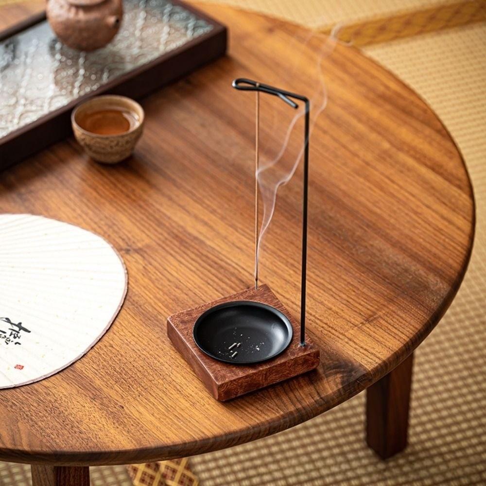 Creative Wooden Incense Burner Round Ornament Incense Stick Holder Incense Tray Hang Incense Upside Down Yoga Decoration