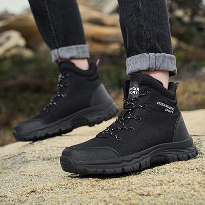 Fashion Man Winter Boots Men Sneakers Plush Fashion High Top Climbing Hunting Shoes Ankle Boots Lace-up Outdoor Hiking Boot Size39-48