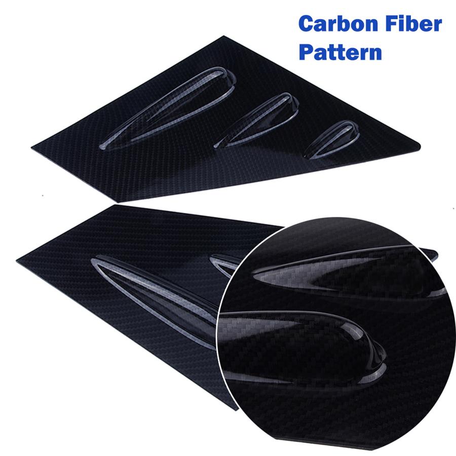 2x Carbon Fiber Look Front Window Louver Cover Trim For Subaru WRX STi 2015-2020