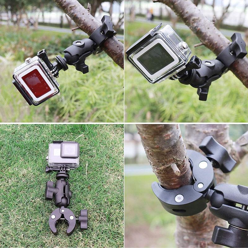 Bicycle Riding Clip Fixed Bracket Bike Handlebar Mount Holder Adapter Clamp Base w 1/4 for Gopro Action Osmo Insta 360 X4 X3