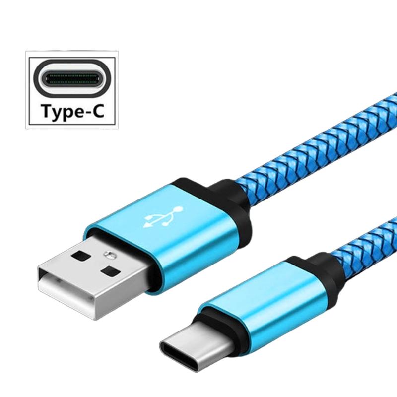 Soft Braided Nylon USB C Charging Cable Rapid Charge Compatibles Smartphones Tablets Earphones Power Adapters