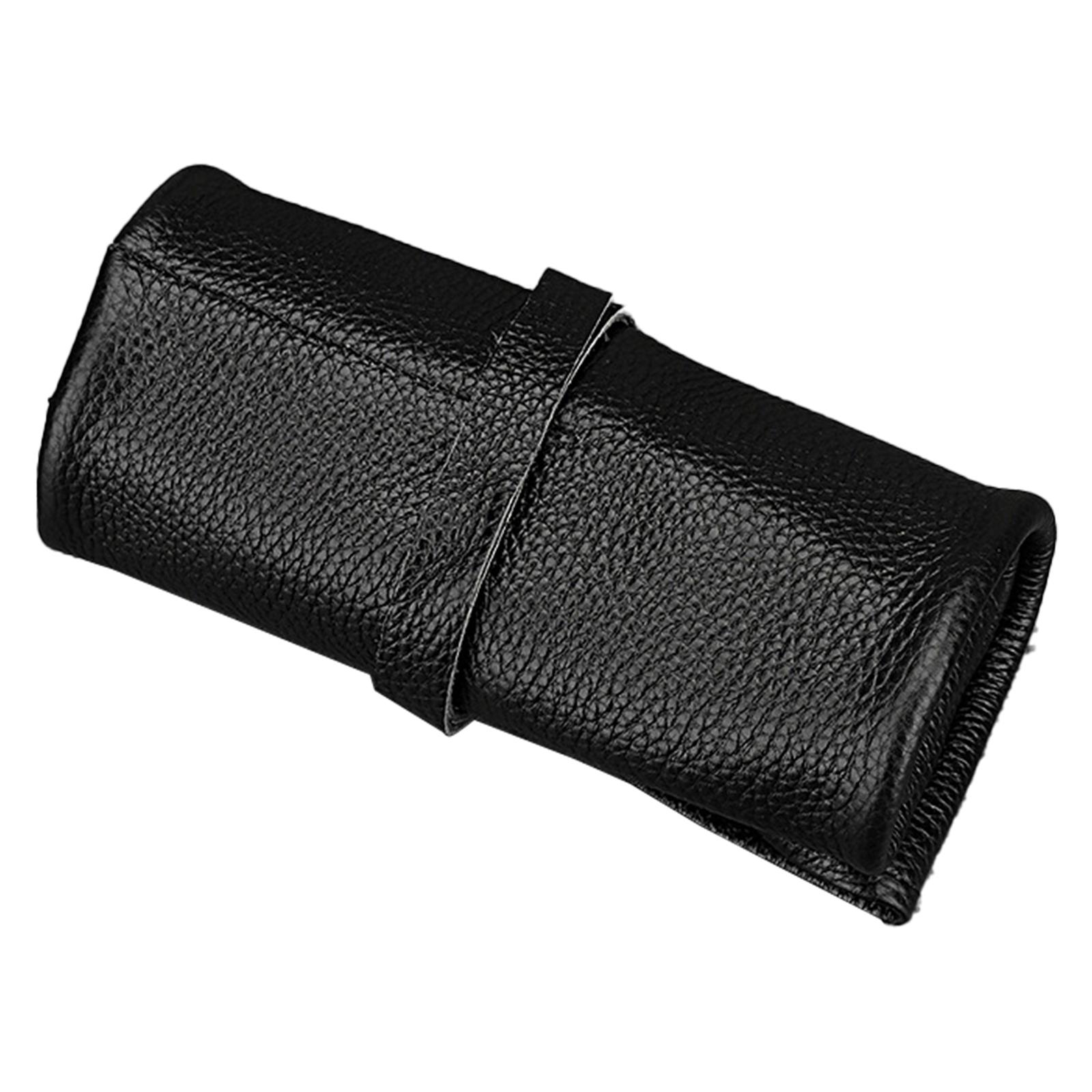 

Cowhides Mechanical Watch Protective Roll Watches Case Mechanical Timepieces Protector with Soft Velvets Interior чёрный