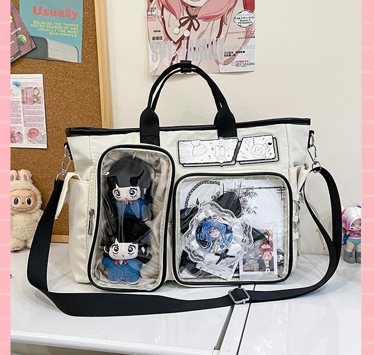 Nuovi Zainetti Ita Carini Y2K Borsa a Spalla Grande Capacità Borsa a Mano Trasparente per Ragazze Lolita Espositore per Spille Fai da Te Borsa a Tracolla